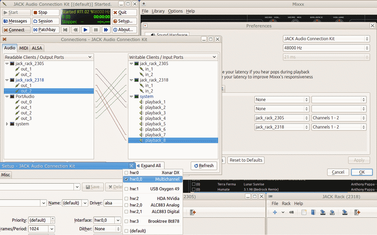 The Jack routing for external effects